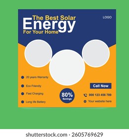Power your world Facebook and Instagram Posts For Travel Agency  with clean, green solar energy Sustainable, eco-friendly, and renewable. Green Energy, Go Solar Clean Power.