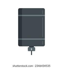 Powerbank icon flat vector. Phone battery. Mobile power bank isolated