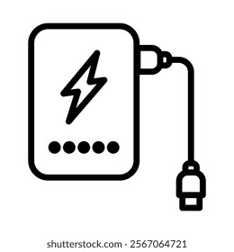 Powerbank Icon Lineal Style Vector Illustration