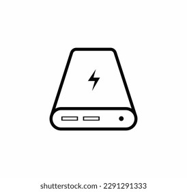 Powerbank icon vector on a white background
