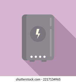 Powerbank wireless charge icon flat vector. Power bank. Mobile battery