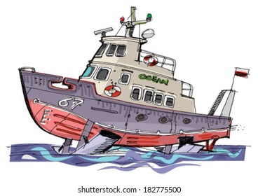 powerboat - cartoon