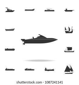 powerboat icon. Detailed set of water transport icons. Premium graphic design. One of the collection icons for websites, web design, mobile app on white background