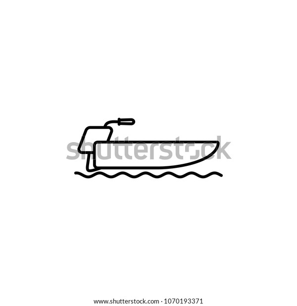 powerboat\
icon. Element of diving, fishing and hunting for mobile concept and\
web apps. Thin line icon for website design and development app\
development. Premium icon on white\
background