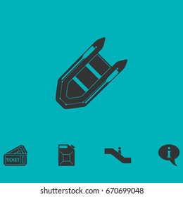Powerboat icon flat. Simple vector symbol and bonus icon