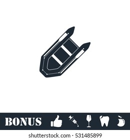 Powerboat icon flat. Vector illustration symbol and bonus pictogram