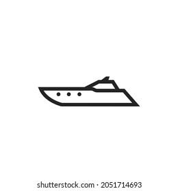 powerboat line icon. motor boat for sea trip. isolated vector image