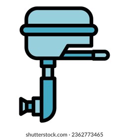 Powerboat motor icon outline vector. Engine boat. Art vintage color flat