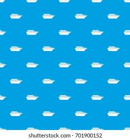 Powerboat pattern repeat seamless in blue color for any design. Vector geometric illustration