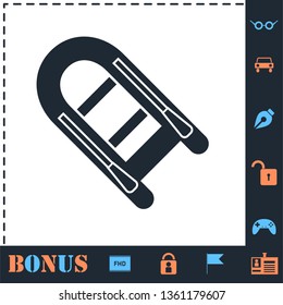 Powerboat. Perfect icon with bonus simple icons