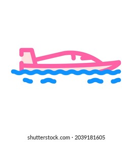 powerboating water sport color icon vector. powerboating water sport sign. isolated symbol illustration