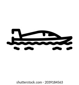 powerboating water sport line icon vector. powerboating water sport sign. isolated contour symbol black illustration