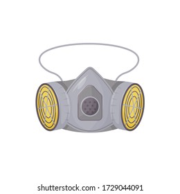 Powered air-purifying respirator cartoon vector illustration. Personal protective equipment, breathing wear flat color object. Air filtration accessory isolated on white background