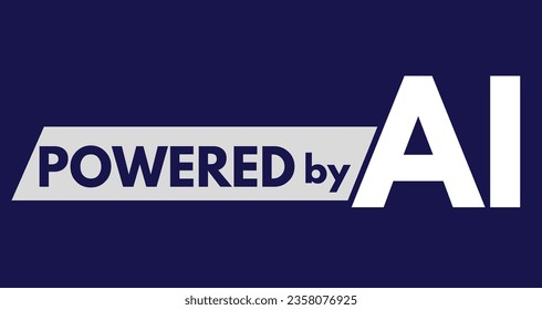 Powered by ai. Artificial intelligence concept typography 