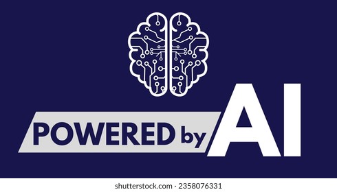Powered by artificial intelligence, future technology concept. Typography Design 