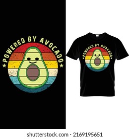 Powered by avocado t shirt design svg