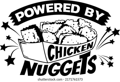 Powered by Chicken Nuggets Illustration, Snacks Illustration, Fast Food Vektor, Fried Food, HühnerTenders 