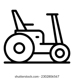 Powered electric wheelchair icon outline vector. Motor wheel. Scooter chair