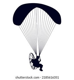 Powered Paraglider Silhouette. High quality vector