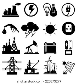 power,Energy, electricity collection ,icons vector