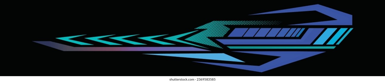 Powerful abstract themed sports car decal sticker design for vehicles, racing cars, rally, adventure and patterns - Vector