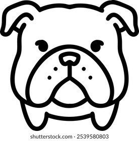 Powerful angry bulldog silhouette vector icon, ideal for sports teams, branding, and T-shirt design. A bold mascot logo that conveys strength and fierce identity. Perfect for digital and print use.