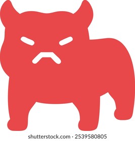 Powerful angry bulldog silhouette vector icon, ideal for sports teams, branding, and T-shirt design. A bold mascot logo that conveys strength and fierce identity. Perfect for digital and print use.