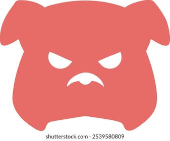 Powerful angry bulldog silhouette vector icon, ideal for sports teams, branding, and T-shirt design. A bold mascot logo that conveys strength and fierce identity. Perfect for digital and print use.