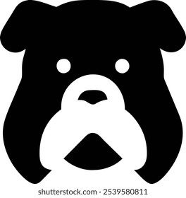 Powerful angry bulldog silhouette vector icon, ideal for sports teams, branding, and T-shirt design. A bold mascot logo that conveys strength and fierce identity. Perfect for digital and print use.