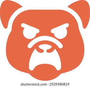 Powerful angry bulldog silhouette vector icon, ideal for sports teams, branding, and T-shirt design. A bold mascot logo that conveys strength and fierce identity. Perfect for digital and print use.