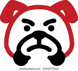 Powerful angry bulldog silhouette vector icon, ideal for sports teams, branding, and T-shirt design. A bold mascot logo that conveys strength and fierce identity. Perfect for digital and print use.