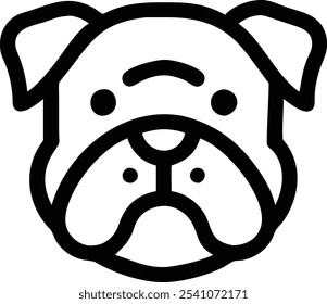 Powerful angry bulldog silhouette vector icon, ideal for sports teams, branding, and T-shirt design. A bold mascot logo that conveys strength and fierce identity. Perfect for digital and print use.