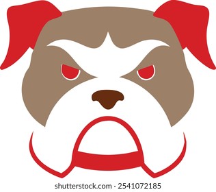 Powerful angry bulldog silhouette vector icon, ideal for sports teams, branding, and T-shirt design. A bold mascot logo that conveys strength and fierce identity. Perfect for digital and print use.