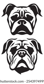 Poderoso Angry Bulldog Silhueta Vetor Ícone para a força e Mascote Designs