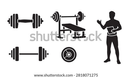 Powerful athlete silhouette demonstrates workout moves and strength