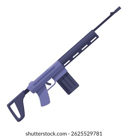 Potente rifle automático con cargador cargado, que representa el equipo militar y las armas de fuego