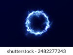 Powerful ball lightning blue png. A strong electric charge of energy in one ring. Element for your design, advertising, postcards, invitations, screensavers, websites, games.	
