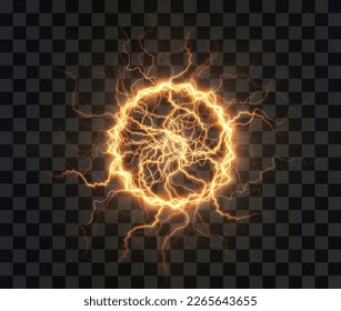 Poderoso rayo de oro. Una fuerte carga eléctrica de energía en un anillo. Mordor. Elemento para su diseño, publicidad, postales, invitaciones, salvapantallas, sitios web, juegos.	
