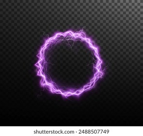 Powerful ball lightning pink png. A strong electric charge of energy in one ring. Element for your design, advertising, postcards, invitations, screensavers, websites, games.	
