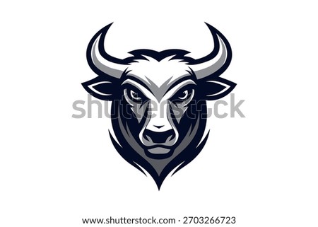 Powerful black bull vector illustration symbol of strength and determination