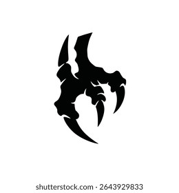 Powerful black claw graphic design element.