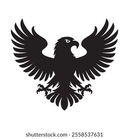 Powerful Black Eagle Silhouette Design