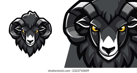 Powerful Black Sheep Logo Mascot: Striking Illustration Vector Graphic for Competitive Teams