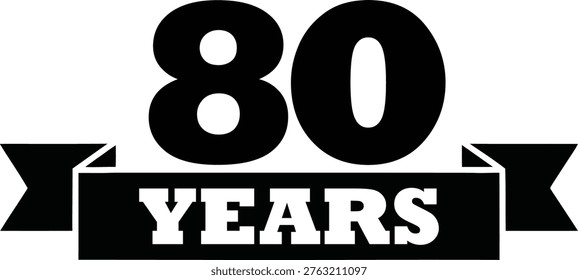 Powerful black and white design acknowledging 80 years, perfect for long standing legacies, significant anniversaries.