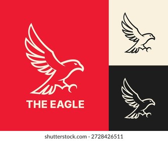 Diseño de logotipo de mascota de águila audaz, Vector de águila, logotipo de águila