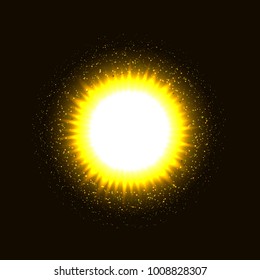 Powerful bright explosion with glitters and sparks