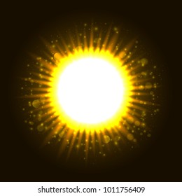 Powerful bright explosion with glitters and sparks