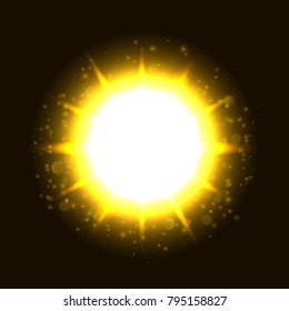 Powerful bright explosion with glitters and sparks
