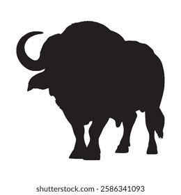 Powerful Buffalo Silhouette for Mascots and Sports Logos - Buffalo Vector - Buffalo Illustration
