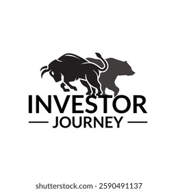 Powerful Bull and Bear logo symbolizing market trends, strength, and strategy. Perfect for financial firms, stock traders, crypto investors, and business branding.

